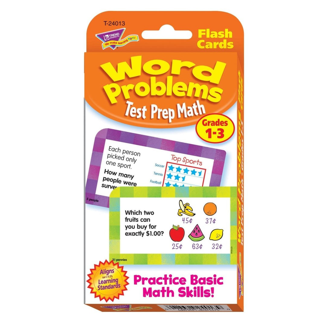 Word Problems Test Prep Math, Grades 1-3 Challenge Cards®-Flashcards-Tools 4 Teaching-Classroom Decor and More