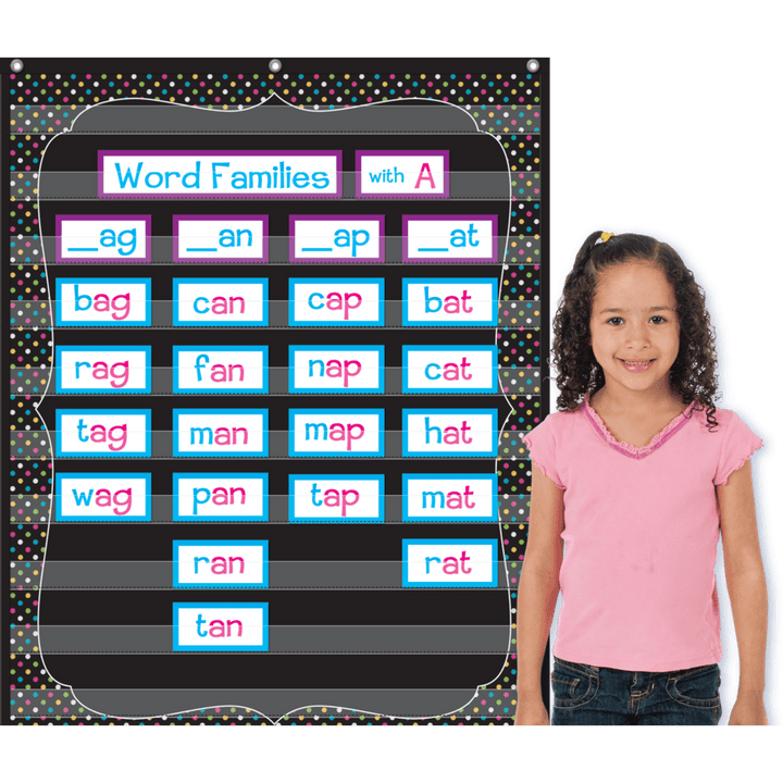 Chalkboard Brights 10 Pocket Chart-Pocket Charts-Tools 4 Teaching-Classroom Decor and More