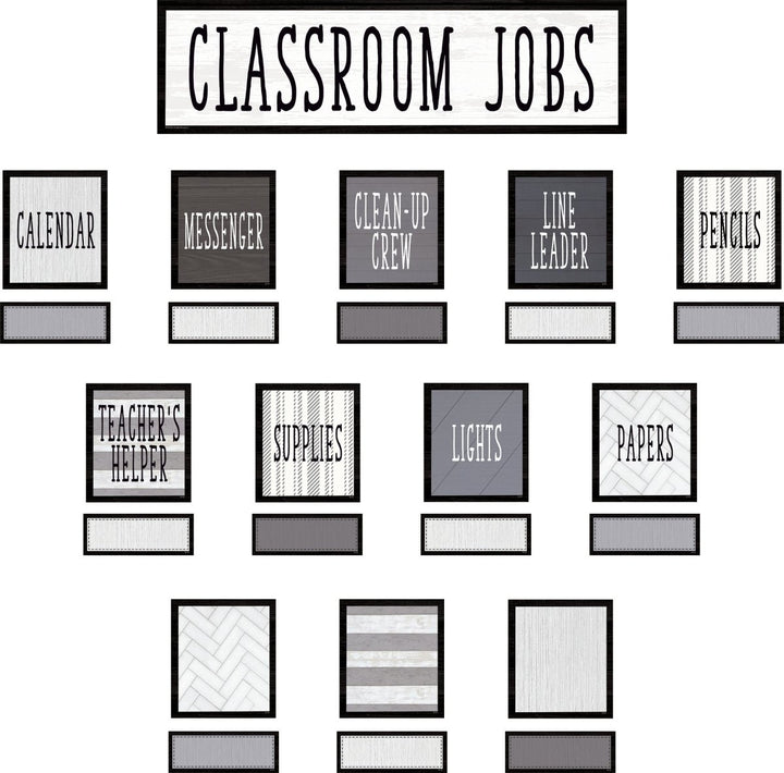 Modern Farmhouse Classroom Jobs Mini Bulletin Board-Mini Bulletin Boards-Tools 4 Teaching-Classroom Decor and More