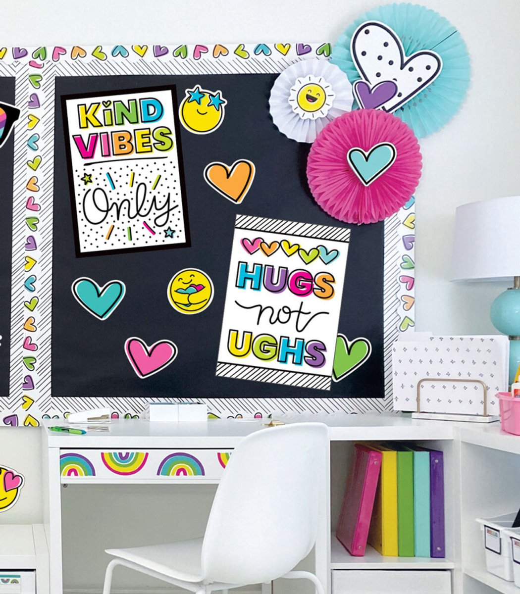 Kind Vibes Jumbo Doodle Hearts Extra Large Cutouts-Tools 4 Teaching-Classroom Decor and More