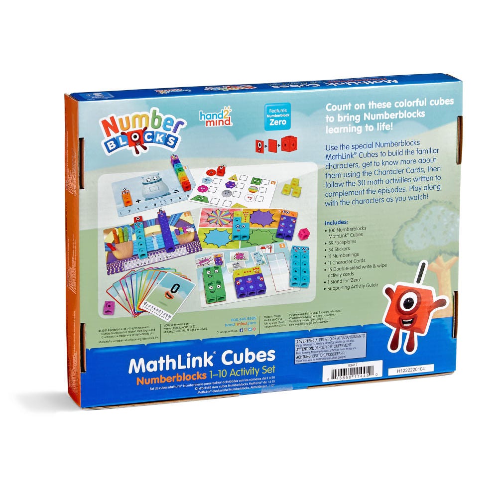 MathLink® Cubes Numberblocks 1–10 Activity Set-Numbers, Counting & Sorting-Tools 4 Teaching-Classroom Decor and More