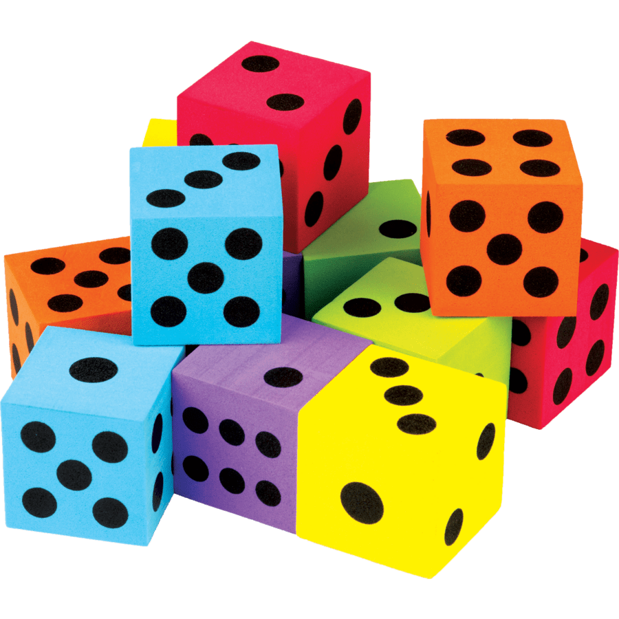 Colorful Large Dice 12-Pack-Numbers, Counting & Sorting-Tools 4 Teaching-Classroom Decor and More