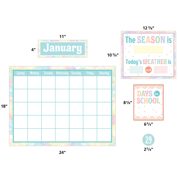 Pastel Pop Calendar Bulletin Board-Calendars-Tools 4 Teaching-Classroom Decor and More