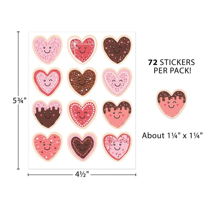 Frosted Heart Cookie Stickers-Tools 4 Teaching-Classroom Decor and More