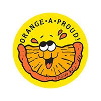 Orange-A-Proud!, Orange Candy scent Retro Scratch 'n Sniff Stinky Stickers®-Stickers-Tools 4 Teaching-Classroom Decor and More
