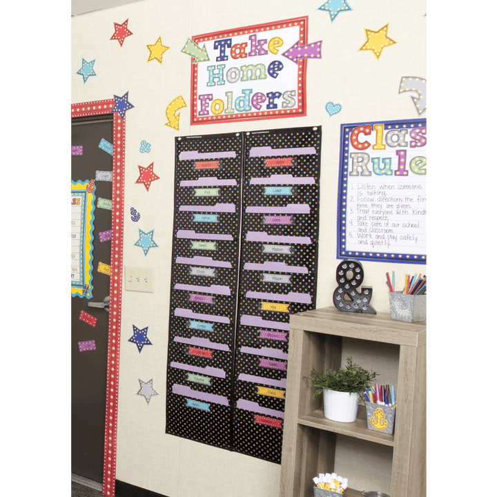 Chalkboard Brights 10 Pocket File Storage Pocket Chart-Pocket Charts-Tools 4 Teaching-Classroom Decor and More