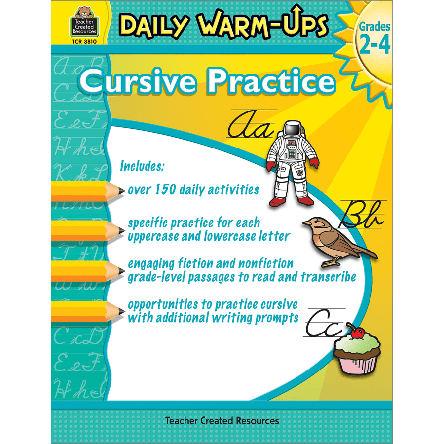 Daily Warm-Ups: Cursive Practice Grades 2-4-Handwriting Books-Tools 4 Teaching-Classroom Decor and More