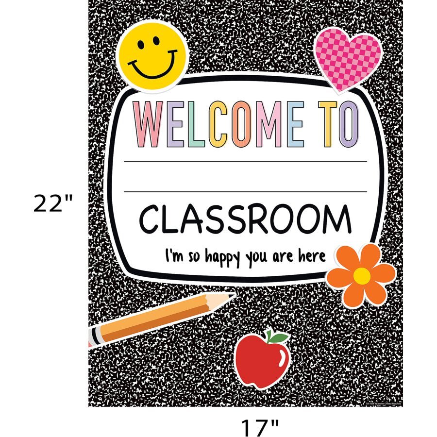 Cool for School Composition Welcome Chart-Charts-Tools 4 Teaching-Classroom Decor and More
