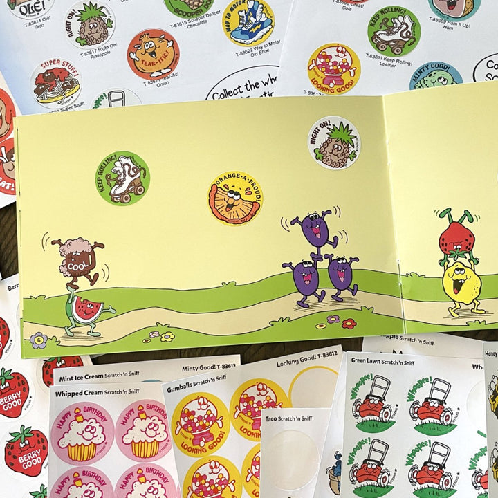 Right On!, Pineapple scent Retro Scratch 'n Sniff Stinky Stickers®-Stickers-Tools 4 Teaching-Classroom Decor and More