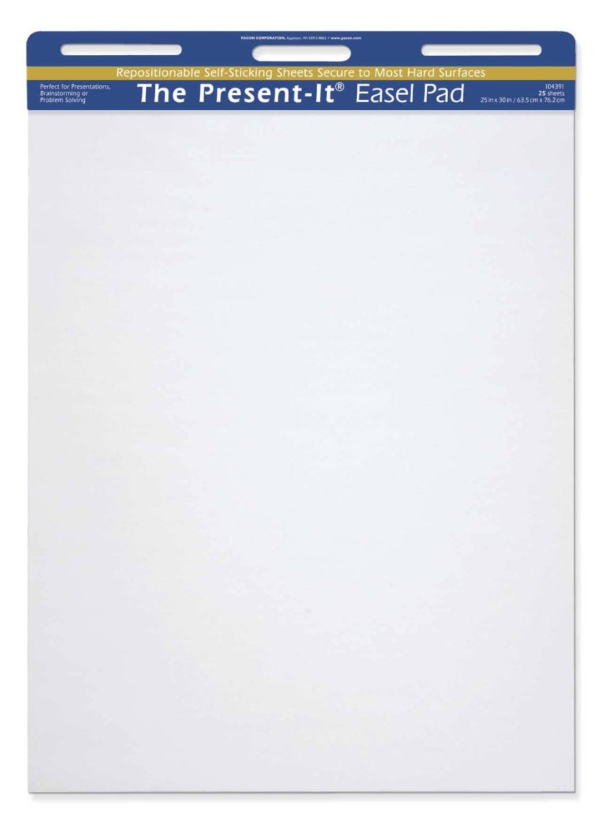 Pacon® Easel Pad, Self-Adhesive 25" X 30" White 25 Sheets-Chart Paper-Tools 4 Teaching-Classroom Decor and More