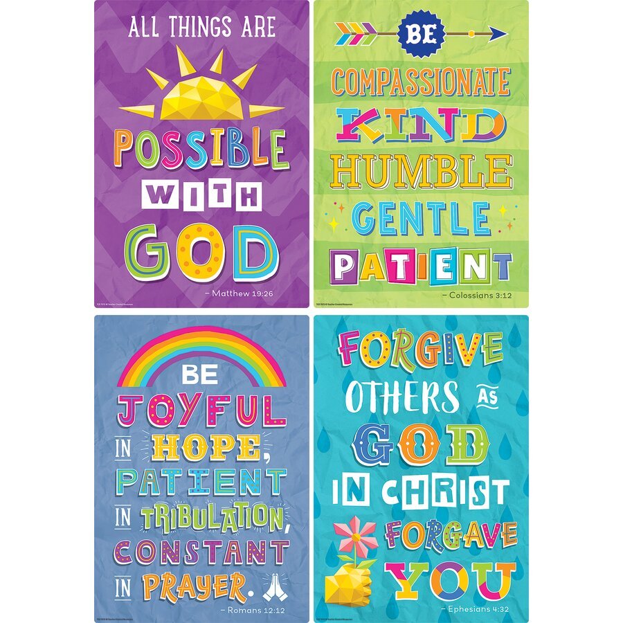 Bible Verses Small Poster Pack-Religious-Tools 4 Teaching-Classroom Decor and More