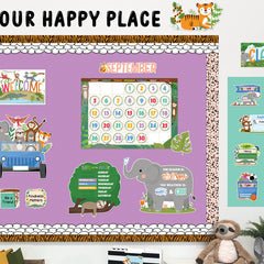Jungle Friends Calendar Set Bulletin Board-Bulletin Board Sets-Tools 4 Teaching-Classroom Decor and More