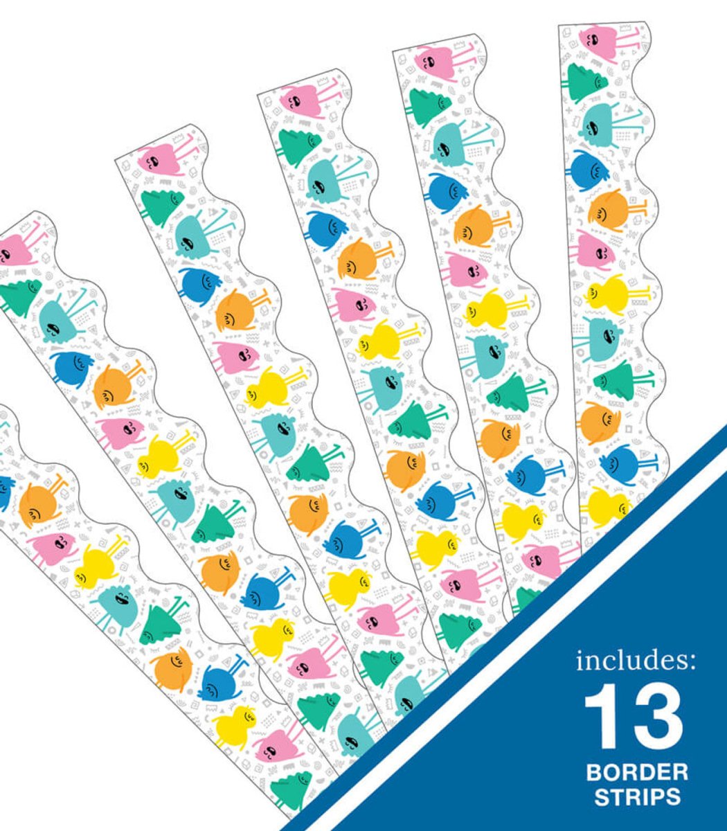 *Happy Friends Scalloped Bulletin Board Borders-Borders-Tools 4 Teaching-Classroom Decor and More