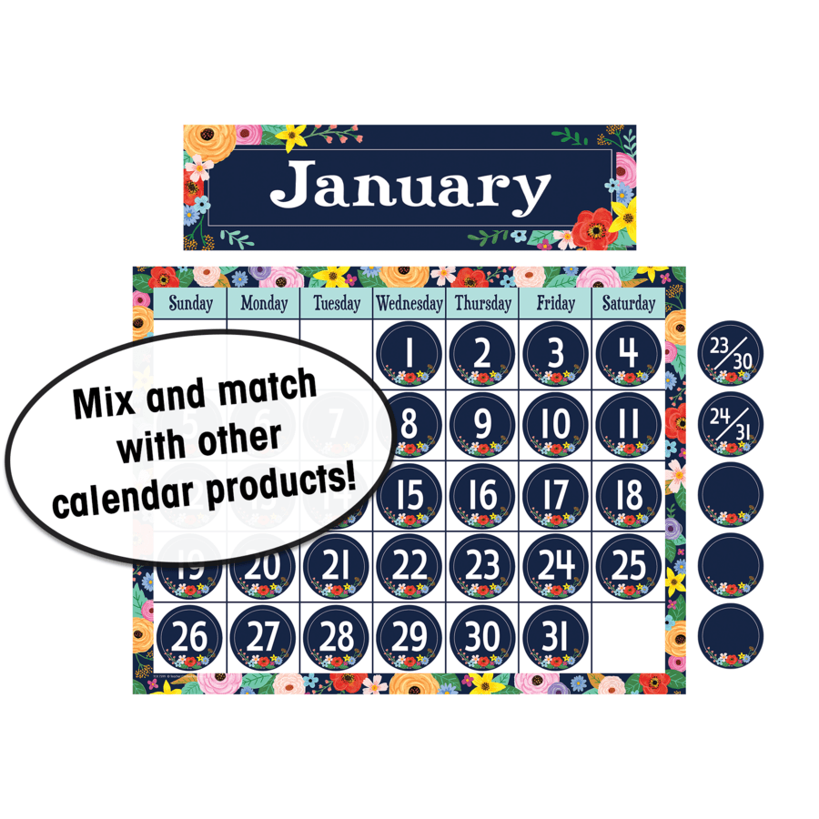 Wildflowers Monthly Headliners-Calendars-Tools 4 Teaching-Classroom Decor and More
