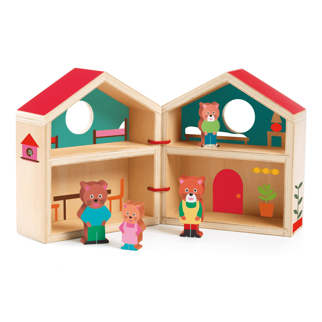 *Minihouse Wooden Dollhouse Set-Developmental-Tools 4 Teaching-Classroom Decor and More
