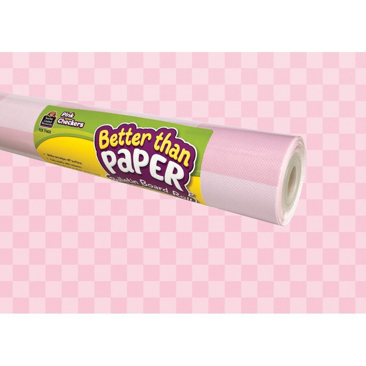 Better Than Paper® Bulletin Board Roll: Pink Checkers-Bulletin Board Paper - Better Than Paper-Tools 4 Teaching-Classroom Decor and More