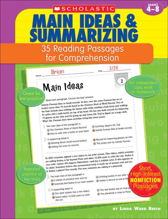 35 Reading Passages for Comprehension: Main Ideas & Summarizing-Subjects - Reading - Reading Books-Tools 4 Teaching-Classroom Decor and More