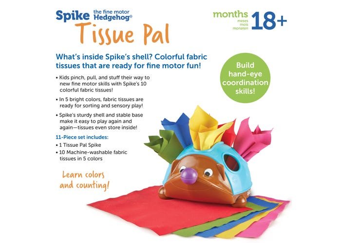 Spike the Fine Motor Hedgehog® Tissue Pal™-Fine Motor-Tools 4 Teaching-Classroom Decor and More