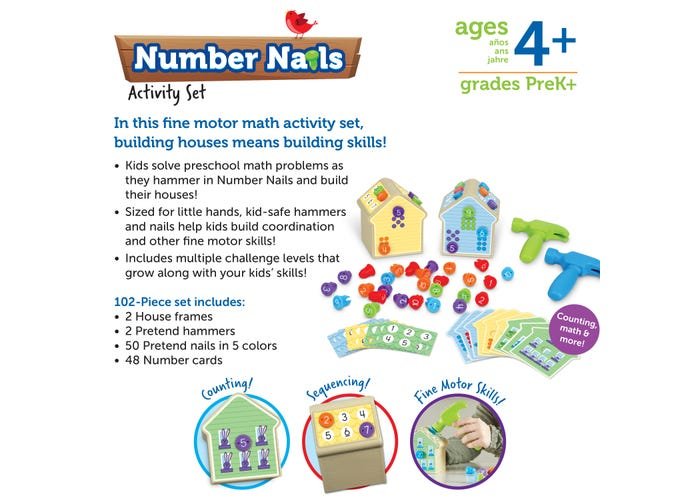Number Nails Activity Set-Numbers, Counting & Sorting-Tools 4 Teaching-Classroom Decor and More