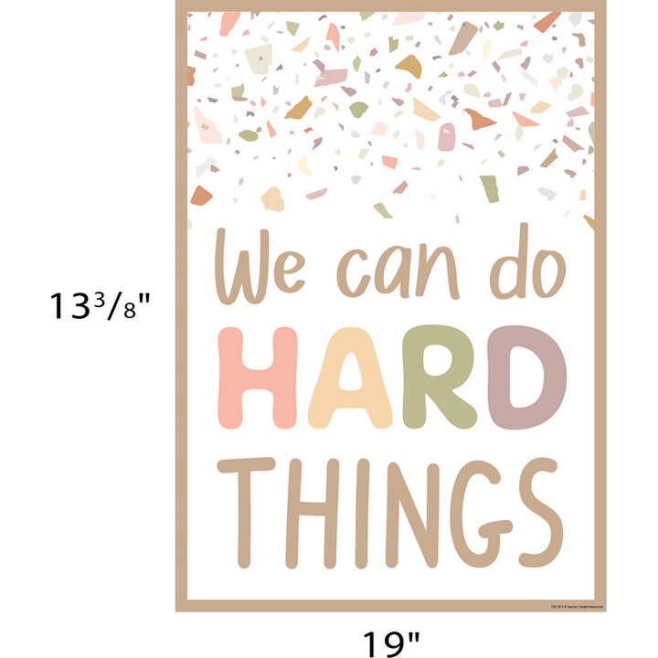 Terrazzo Tones We Can Do Hard Things Poster-Posters-Tools 4 Teaching-Classroom Decor and More