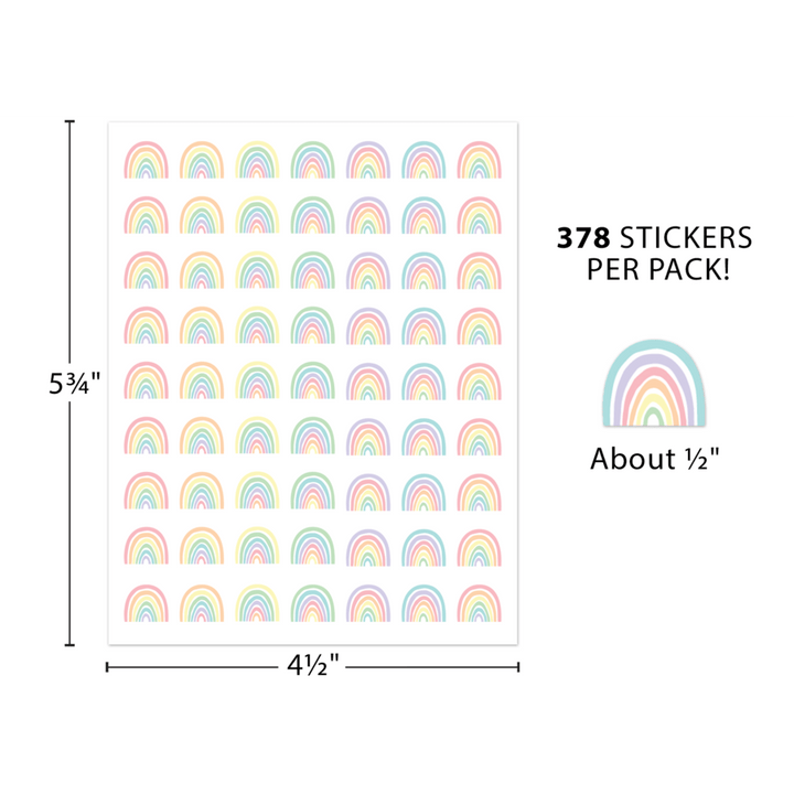 Pastel Pop Rainbows Mini Stickers-Stickers-Tools 4 Teaching-Classroom Decor and More