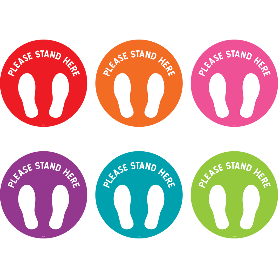 Spot On Carpet Markers Please Stand Here - 7"-Classroom Essentials-Tools 4 Teaching-Classroom Decor and More