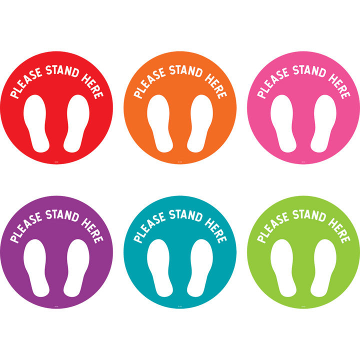Spot On Carpet Markers Please Stand Here - 7"-Classroom Essentials-Tools 4 Teaching-Classroom Decor and More
