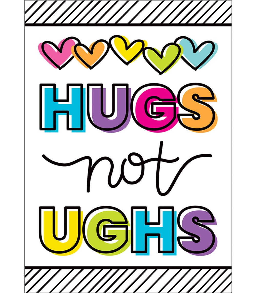 Kind Vibes Hugs not Ughs Poster-Posters-Tools 4 Teaching-Classroom Decor and More