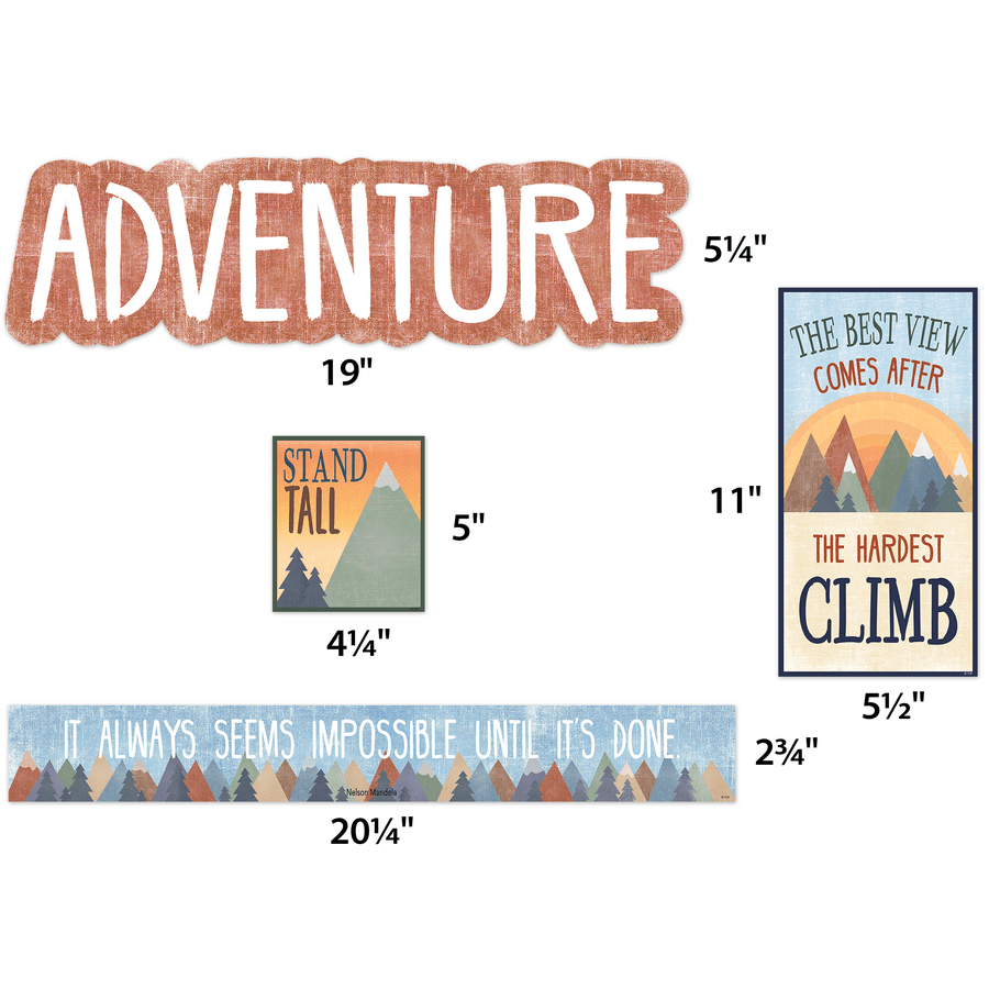 Moving Mountains Let the Adventure Begin Mini Bulletin Board-Mini Bulletin Boards-Tools 4 Teaching-Classroom Decor and More