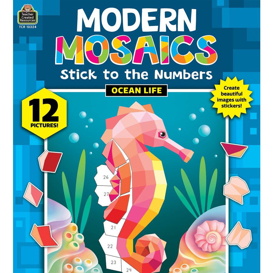 Ocean Life Modern Mosaics Stick to the Numbers-Activity Pads-Tools 4 Teaching-Classroom Decor and More