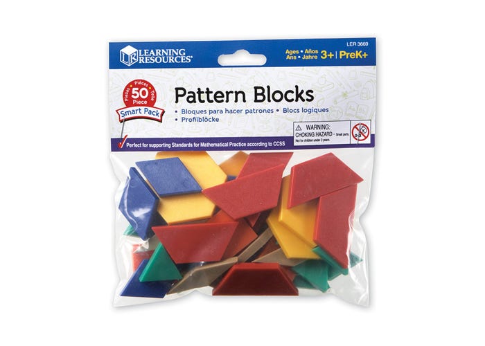 *Pattern Blocks Smart Pack, Set of 50-Numbers, Counting & Sorting-Tools 4 Teaching-Classroom Decor and More