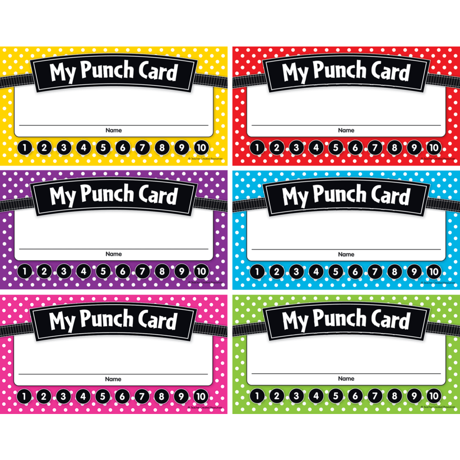 Polka Dots Punch Cards-Awards-Tools 4 Teaching-Classroom Decor and More