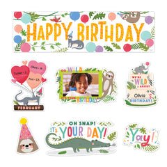 Jungle Friends Happy Birthday Mini Bulletin Board-Mini Bulletin Boards-Tools 4 Teaching-Classroom Decor and More
