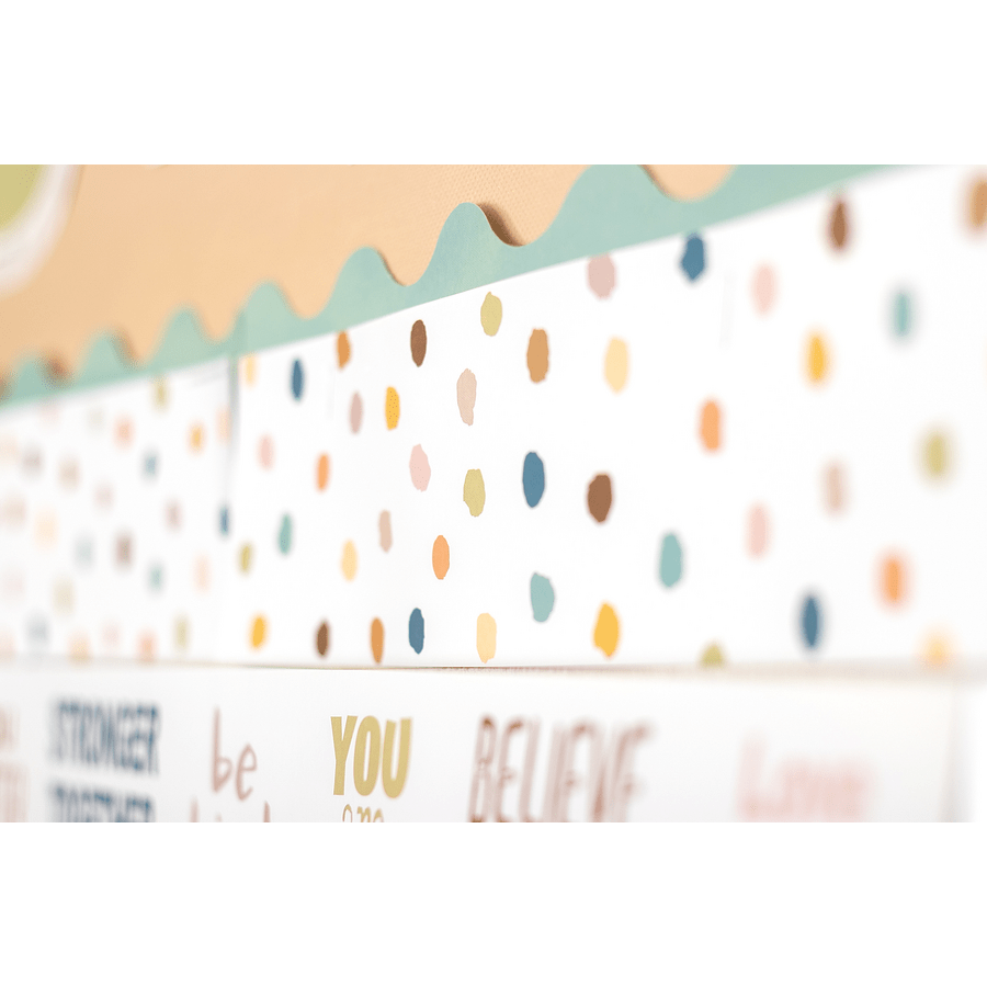 Everyone is Welcome Painted Dots Straight Border Trim-Borders-Tools 4 Teaching-Classroom Decor and More