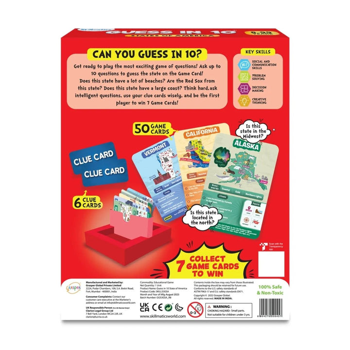 Guess in 10: States Of America | Trivia card game (ages 8+)-Craft Activity-Tools 4 Teaching-Classroom Decor and More