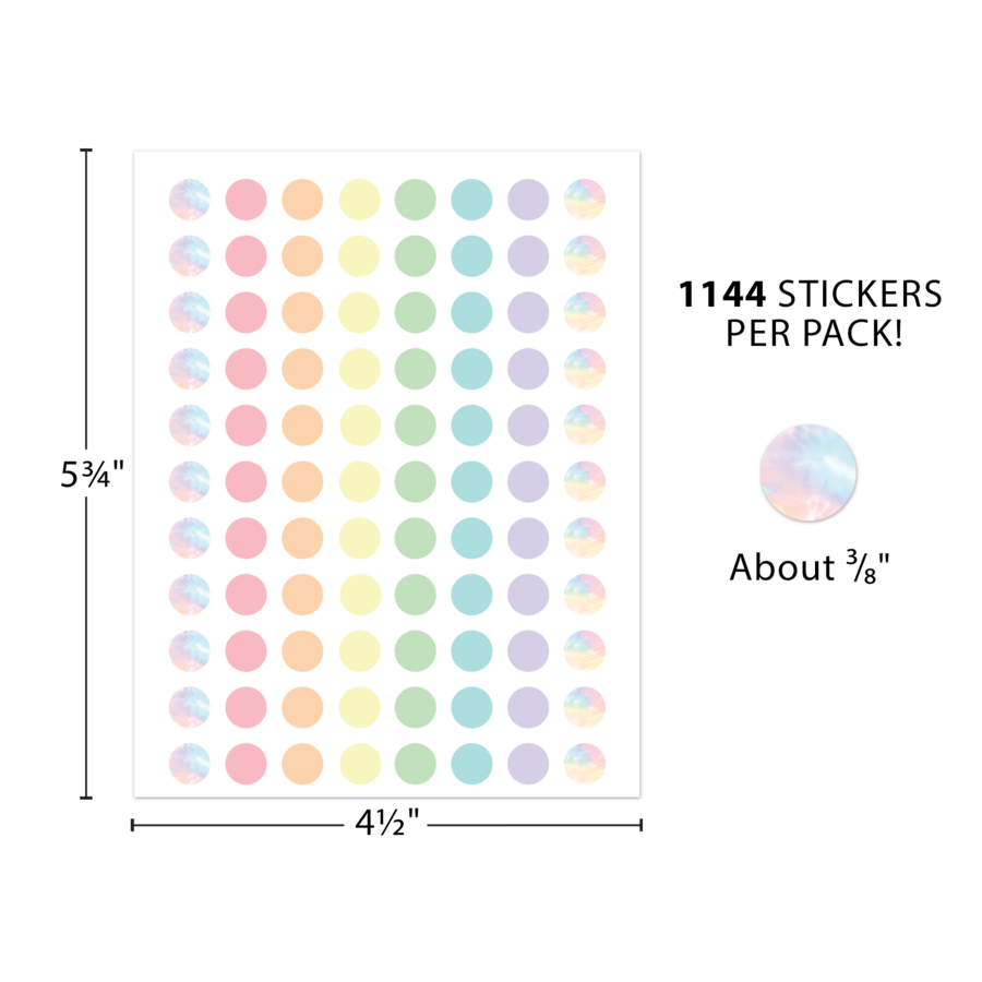 Pastel Pop Circles Mini Stickers Valu-Pak-Stickers-Tools 4 Teaching-Classroom Decor and More