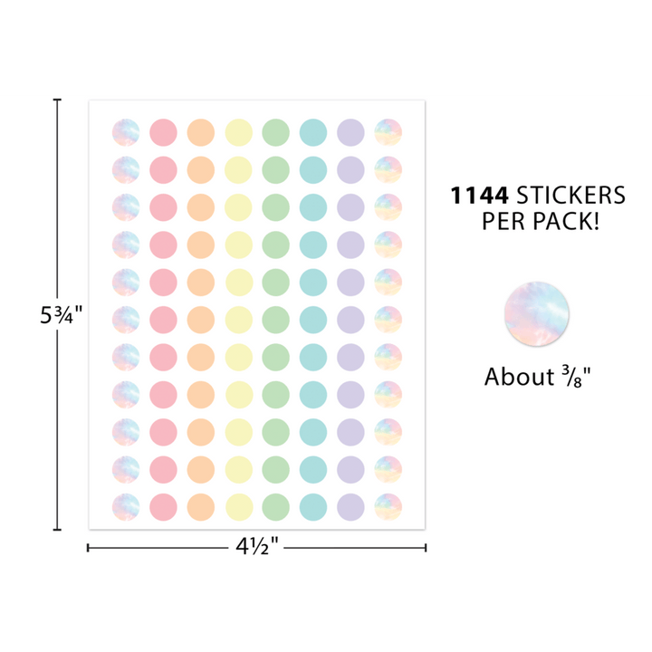 Pastel Pop Circles Mini Stickers Valu-Pak-Stickers-Tools 4 Teaching-Classroom Decor and More