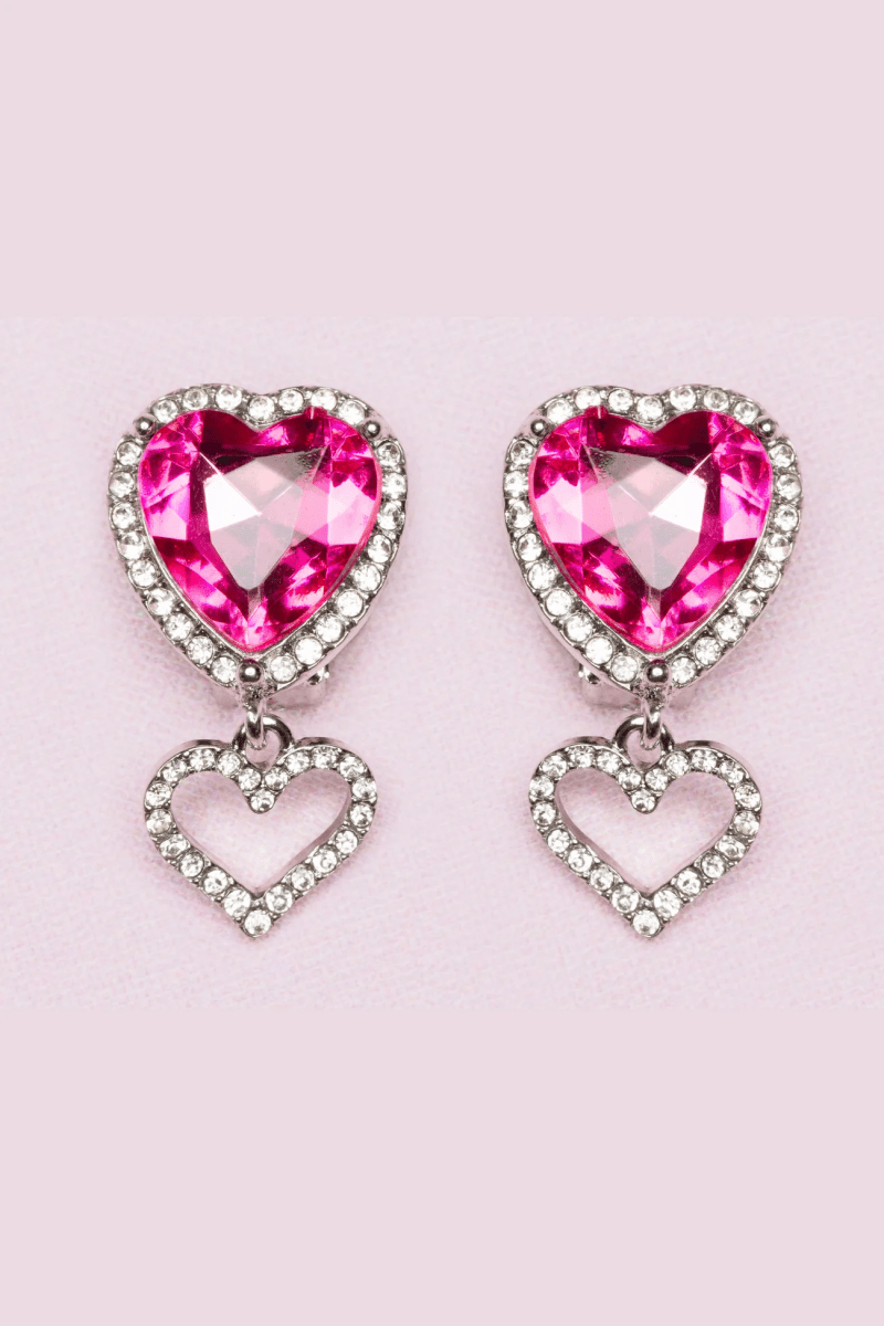 Boutique Heart Jewel Clip On Earrings-Dress Up & Jewelry-Tools 4 Teaching-Classroom Decor and More