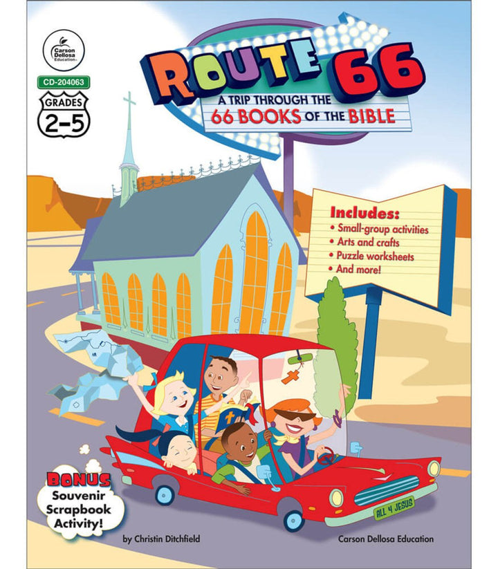 Route 66: A Trip through the 66 Books of the Bible Resource Book Grade 2-5 Paperback-Religious-Tools 4 Teaching-Classroom Decor and More