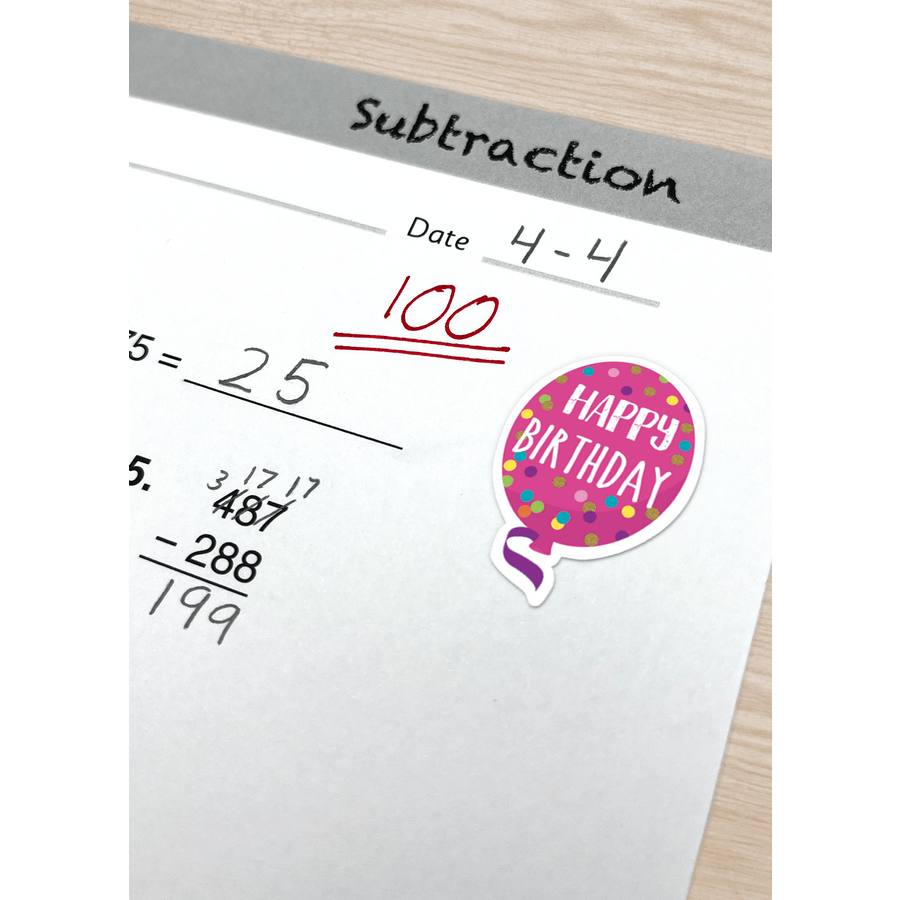 Confetti Happy Birthday Stickers-Stickers-Tools 4 Teaching-Classroom Decor and More