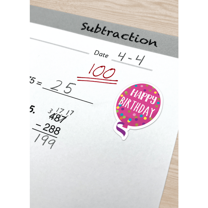 Confetti Happy Birthday Stickers-Stickers-Tools 4 Teaching-Classroom Decor and More