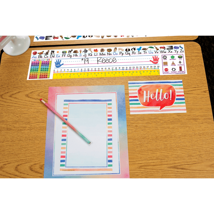 Colorful Traditional Printing Jumbo Nameplates-Nameplates & Name Tags-Tools 4 Teaching-Classroom Decor and More