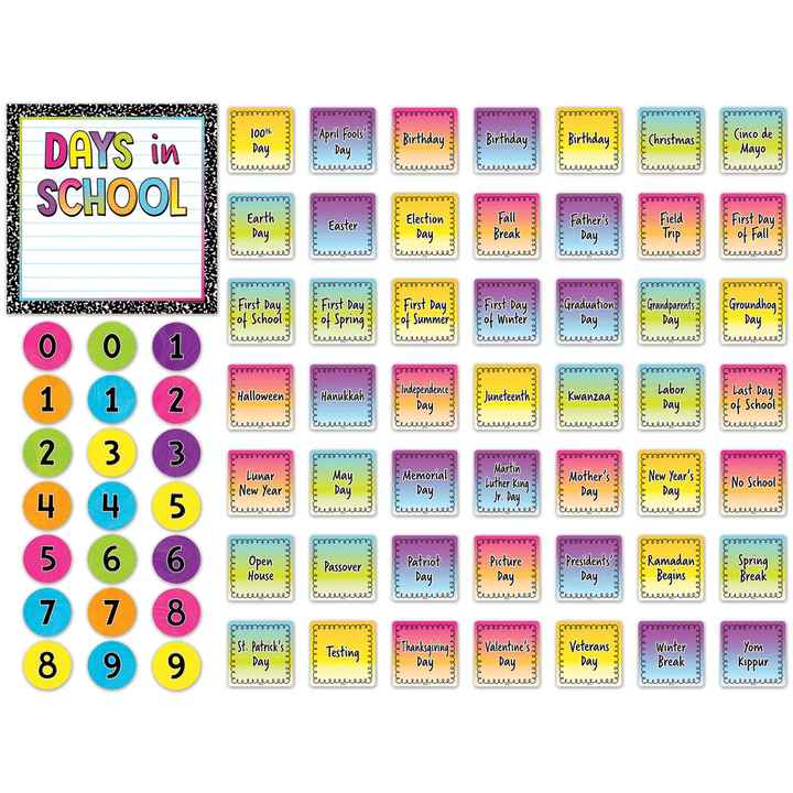 Brights 4Ever Calendar Bulletin Board-Bulletin Board Sets-Tools 4 Teaching-Classroom Decor and More
