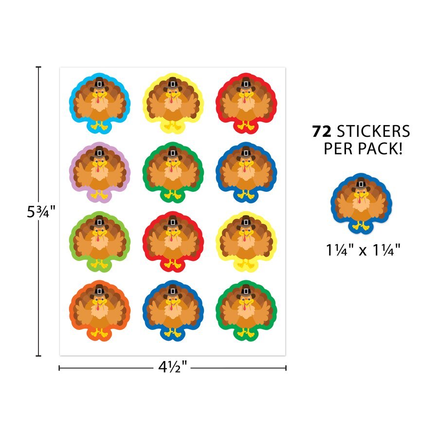 Turkey Stickers-Tools 4 Teaching-Classroom Decor and More