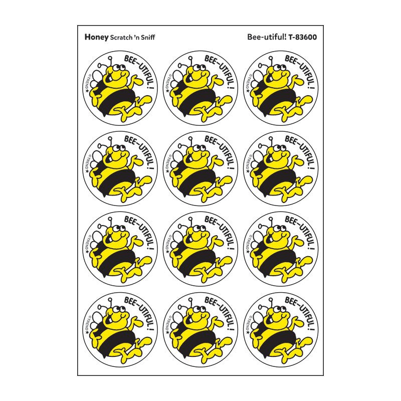 Bee-utiful!, Honey scent Retro Scratch 'n Sniff Stinky Stickers®-Stickers-Tools 4 Teaching-Classroom Decor and More