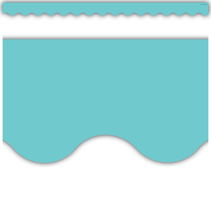Light Turquoise Scalloped Border Trim-Borders-Tools 4 Teaching-Classroom Decor and More