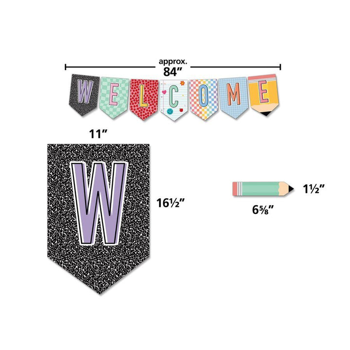 Cool for School Pennants Welcome Bulletin Board-Bulletin Board Sets-Tools 4 Teaching-Classroom Decor and More