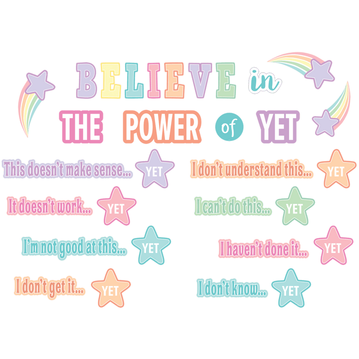 Pastel Pop Believe in the Power of Yet Mini Bulletin Board-Mini Bulletin Boards-Tools 4 Teaching-Classroom Decor and More