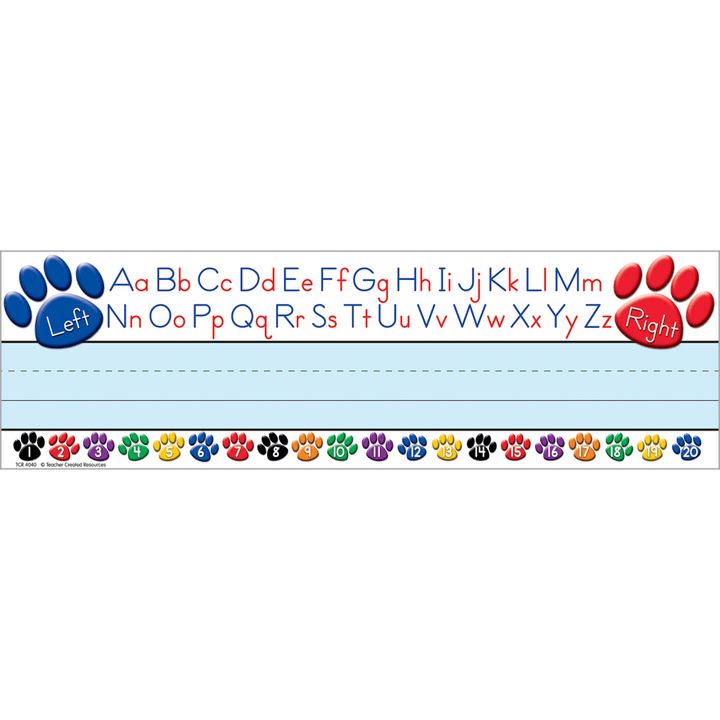 Paw Prints Left/Right Alphabet Flat Name Plates-Nameplates & Name Tags-Tools 4 Teaching-Classroom Decor and More
