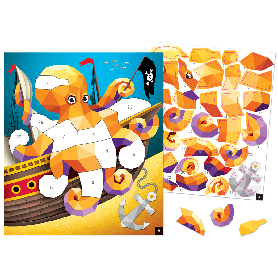 Ocean Life Modern Mosaics Stick to the Numbers-Activity Pads-Tools 4 Teaching-Classroom Decor and More